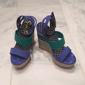 Jessica Simpson electric blue wedge.